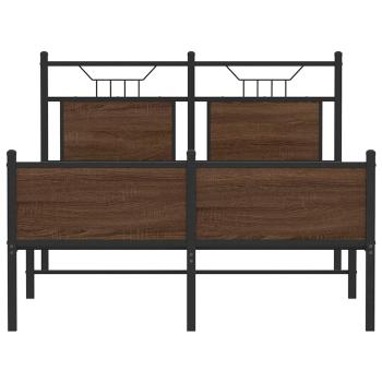 Bettgestell ohne Matratze Braun Eiche 120x190 cm Holzwerkstoff