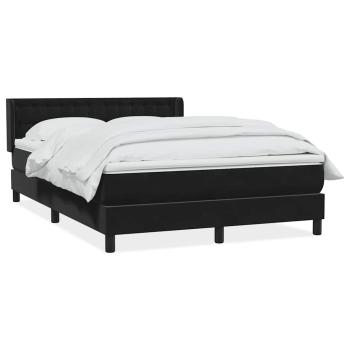 Boxspringbett mit Matratze Schwarz 160x210 cm Samt