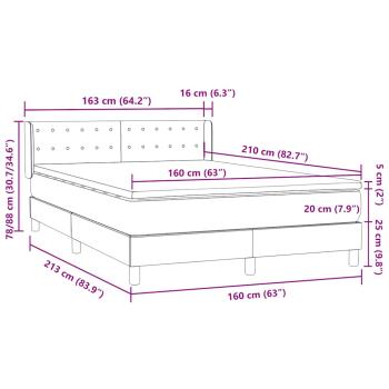 Boxspringbett mit Matratze Schwarz 160x210 cm Samt