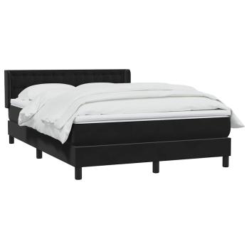 Boxspringbett mit Matratze Schwarz 160x220 cm Samt