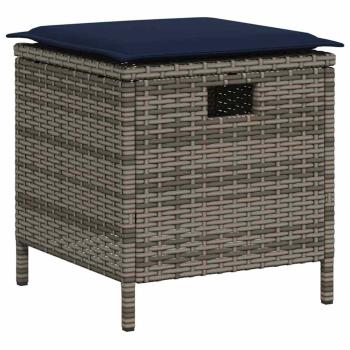 6-tlg. Garten-Sofagarnitur mit Kissen L-Form Grau Poly Rattan