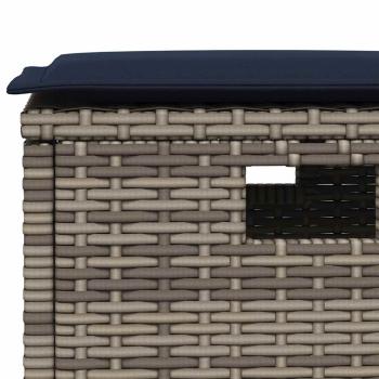 6-tlg. Garten-Sofagarnitur mit Kissen L-Form Grau Poly Rattan