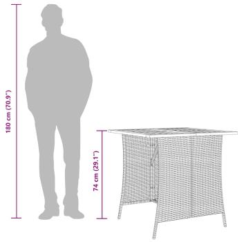 6-tlg. Garten-Sofagarnitur mit Kissen L-Form Grau Poly Rattan