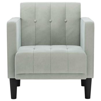 Sessel mit Armlehnen Hellgrau 53 cm Samt