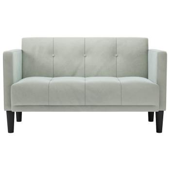 Zweisitzer-Sofa Hellgrau 111 cm Samt