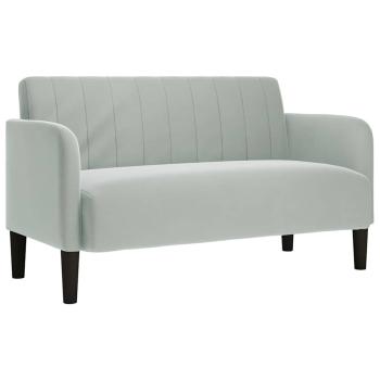 Zweisitzer-Sofa Hellgrau 109 cm Samt