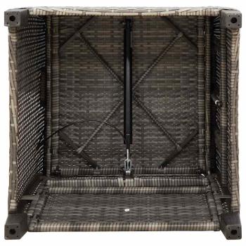 Gartensessel mit Beistelltisch Verstellbar Grau Poly Rattan