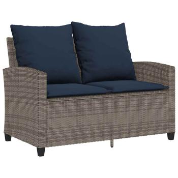 6-tlg. Garten-Sofagarnitur mit Kissen Grau Poly Rattan