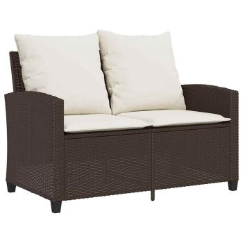 6-tlg. Garten-Sofagarnitur mit Kissen Braun Poly Rattan