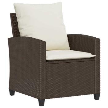 6-tlg. Garten-Sofagarnitur mit Kissen Braun Poly Rattan