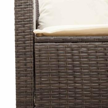 6-tlg. Garten-Sofagarnitur mit Kissen Braun Poly Rattan