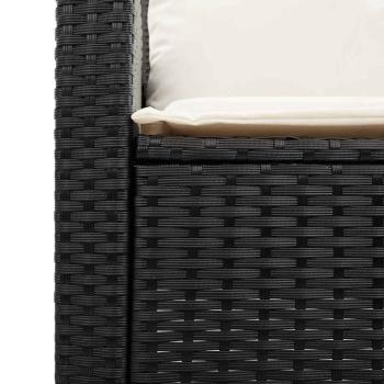 6-tlg. Garten-Sofagarnitur mit Kissen Schwarz Poly Rattan