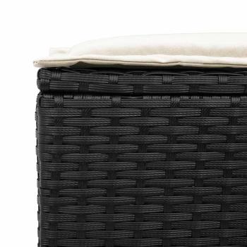 6-tlg. Garten-Sofagarnitur mit Kissen Schwarz Poly Rattan