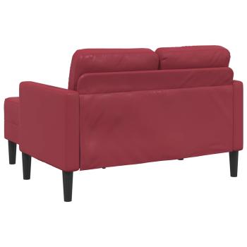 2-Sitzer-Sofa mit Chaiselongue L-Form Weinrot 125 cm Kunstleder