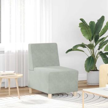 ARDEBO.de - Sessel Hellgrau 55 cm Samt