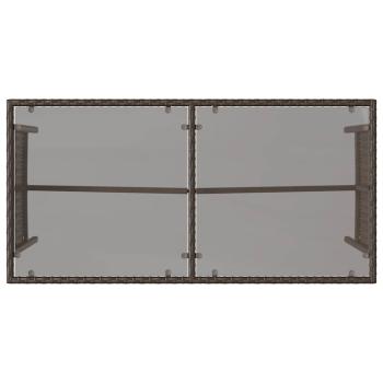 3-tlg. Garten-Essgruppe mit Kissen Braun Poly Rattan