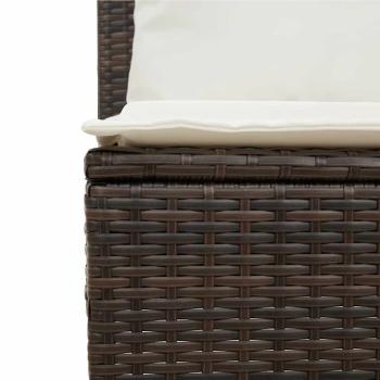 3-tlg. Garten-Essgruppe mit Kissen Braun Poly Rattan