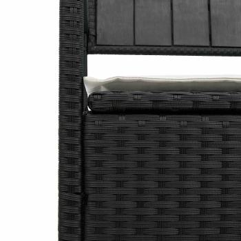 Gartenbank mit Stauraum und Kissen Schwarz Poly Rattan