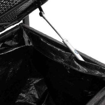 Gartenbank mit Stauraum und Kissen Schwarz Poly Rattan