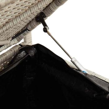 Gartenbank mit Stauraum und Kissen Hellgrau Poly Rattan