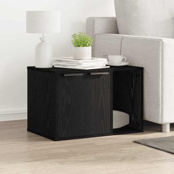 ARDEBO.de - Katzenklo Schwarz Eichen-Optik 60x40x40 cm Holzwerkstoff