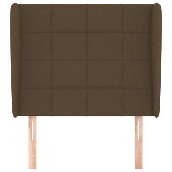 Kopfteil mit Ohren Dunkelbraun 83x23x118/128 cm Stoff