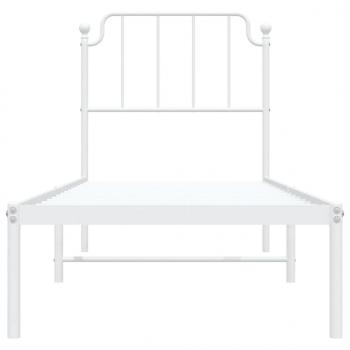 Metallbett ohne Matratze mit Kopfteil Weiß 75x190 cm