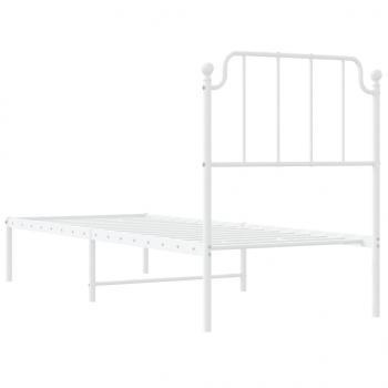 Metallbett ohne Matratze mit Kopfteil Weiß 75x190 cm