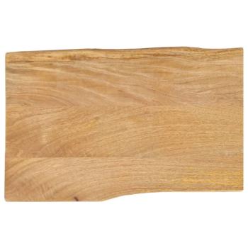 ARDEBO.de - Tischplatte mit Baumkante 70x40x2,5 cm Massivholz Mango