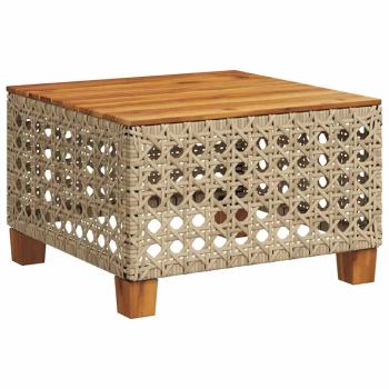 9-tlg. Garten-Sofagarnitur mit Kissen Beige Poly Rattan