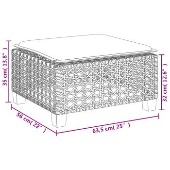 5-tlg. Garten-Sofagarnitur mit Kissen Beige Poly Rattan