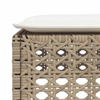 5-tlg. Garten-Sofagarnitur mit Kissen Beige Poly Rattan