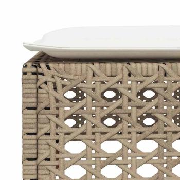 9-tlg. Garten-Sofagarnitur mit Kissen Beige Poly Rattan