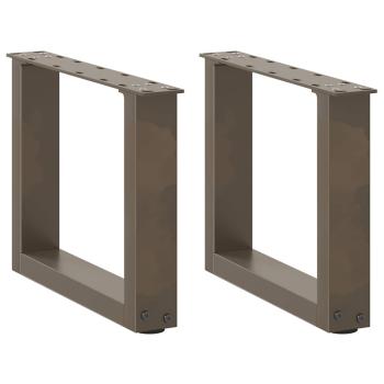 ARDEBO.de - Couchtischbeine U-Form 2 Stk. Naturstahl 30x(30-31) cm Stahl