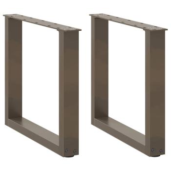 ARDEBO.de - Couchtischbeine U-Form 2 Stk. Naturstahl 50x(42-43) cm Stahl