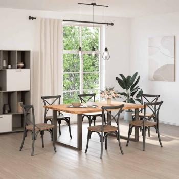 Esstischbeine U-Form 2 Stk. Naturstahl 100x(72-73) cm Stahl