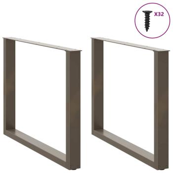 Esstischbeine U-Form 2 Stk. Naturstahl 100x(72-73) cm Stahl
