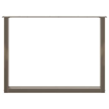 Esstischbeine U-Form 2 Stk. Naturstahl 100x(72-73) cm Stahl