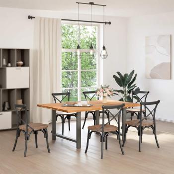 Esstisch Hellbraun 180x120x74 cm Massivholz Eiche Rechteckig