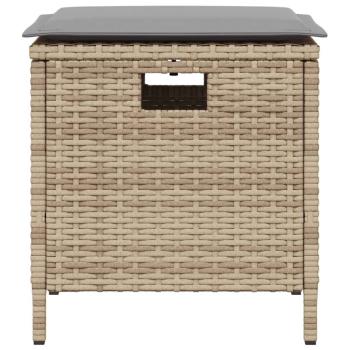 5-tlg. Garten-Essgruppe mit Kissen Beige Poly Rattan