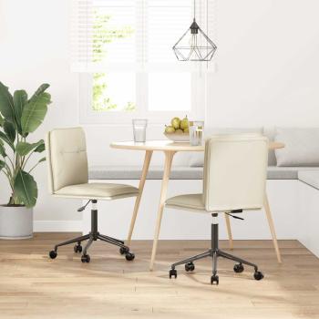 ARDEBO.de - Esszimmerstühle 2 Stk. Creme Kunstleder