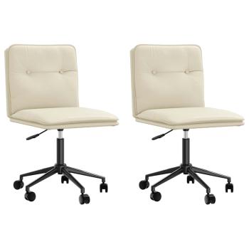 Esszimmerstühle 2 Stk. Creme Kunstleder