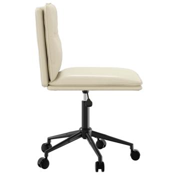 Esszimmerstühle 2 Stk. Creme Kunstleder