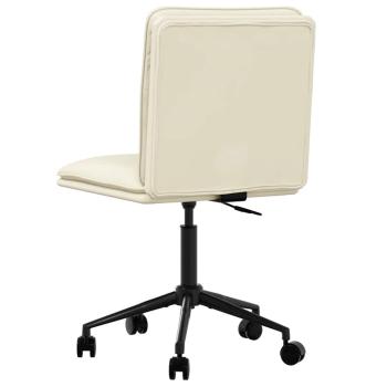 Esszimmerstühle 2 Stk. Creme Kunstleder