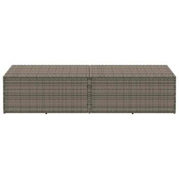 Garten-Auflagenbox Grau 220x50x58 cm Poly Rattan