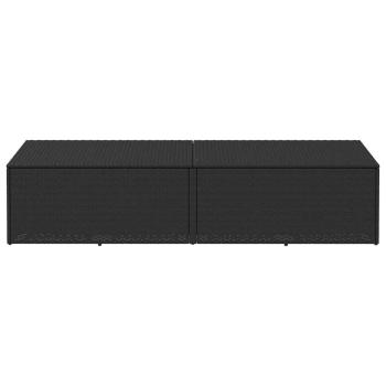 Garten-Auflagenbox Schwarz 220x50x58 cm Poly Rattan
