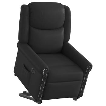 ARDEBO.de - Relaxsessel Aufstehen Elektrisch Glänzend Schwarz Kunstleder