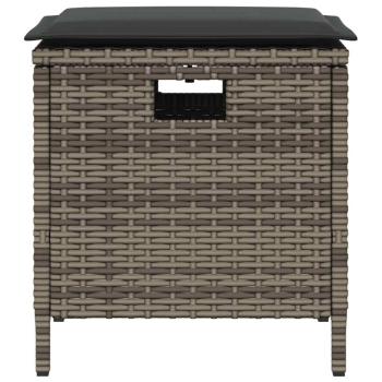 5-tlg. Garten-Essgruppe mit Kissen Grau Poly Rattan