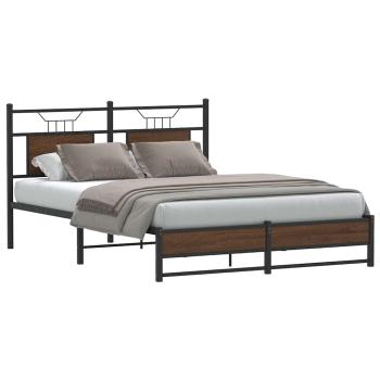 ARDEBO.de - Bettgestell ohne Matratze Braun Eiche 140x190 cm Holzwerkstoff