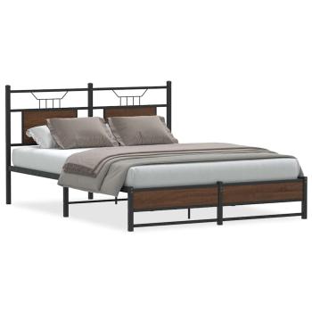 Bettgestell ohne Matratze Braun Eiche 140x190 cm Holzwerkstoff